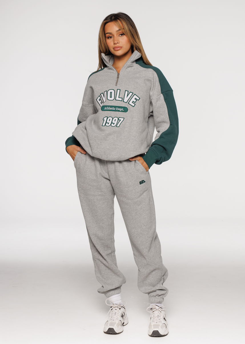 Iconic Retro ¼ Zip - Grey-Green – Evolve Apparel