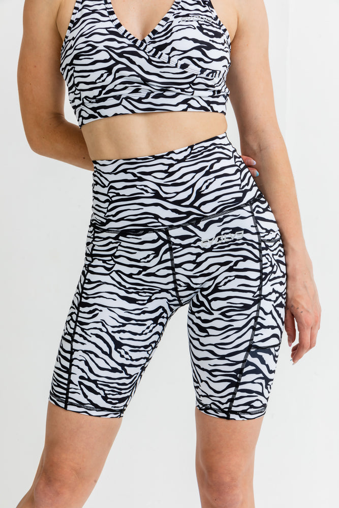 
                  
                    Load image into Gallery viewer, Jungle Bike Shorts - Zebra
                  
                