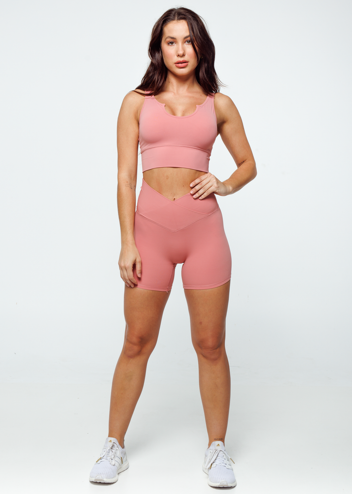
                  
                    Load image into Gallery viewer, Essence Cross Shorts - Coral Pink
                  
                